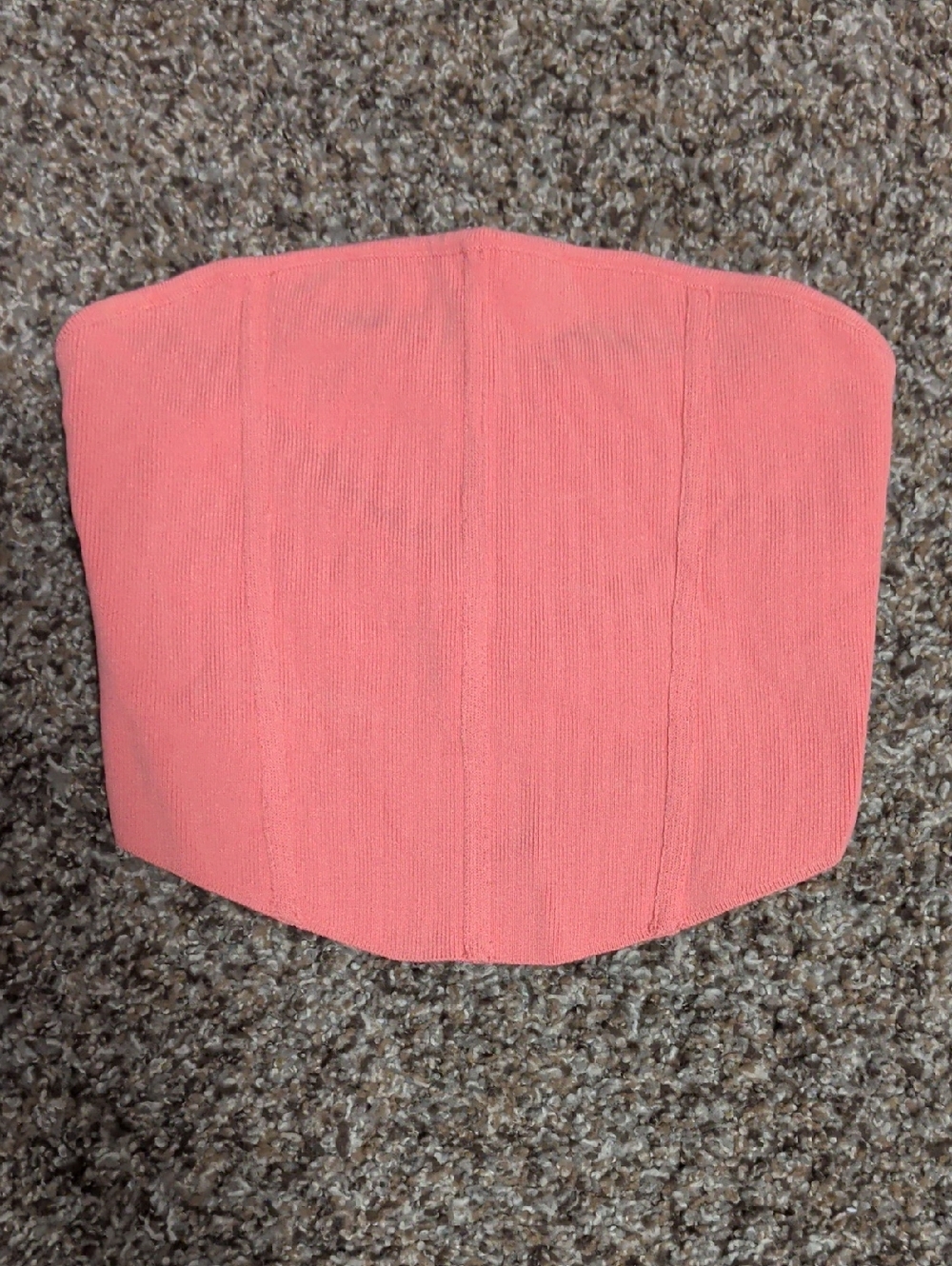 La Hearts Coral Pink Ribbed Bandeau, Small